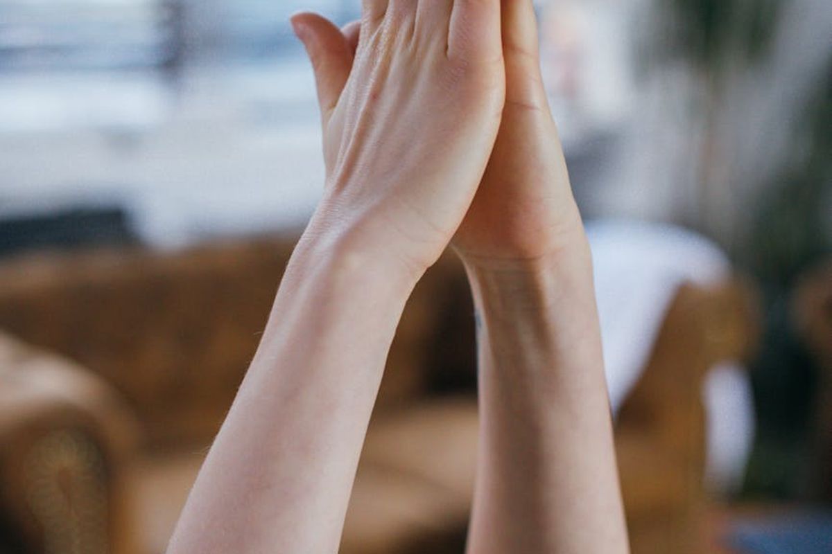 Calm and serene space for yoga practice with soft light.